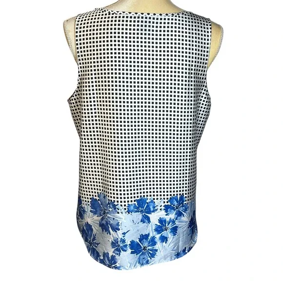 Ann Taylor Women's Medium Sleeveless Floral Print Tank Top Blouse - Picture 2 of 8